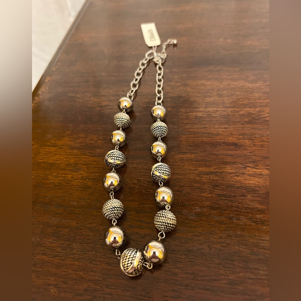 Dillard’s Silver Ball Necklace NWT